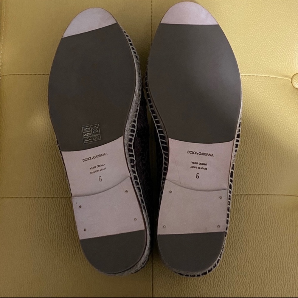 Dolce & Gabbana Brown Espadrilles size 9 men 10.5 inches woven design sale rare - Picture 2 of 4